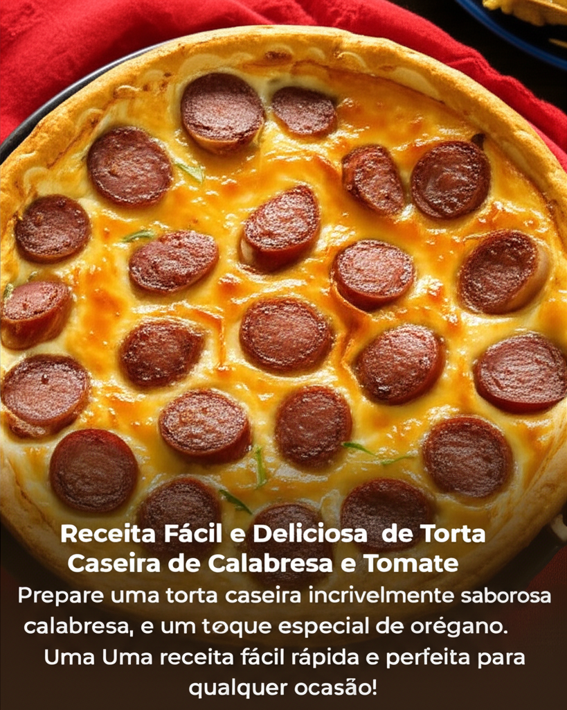 Receita Fácil e Deliciosa de Torta Caseira de Calabresa e Tomate
