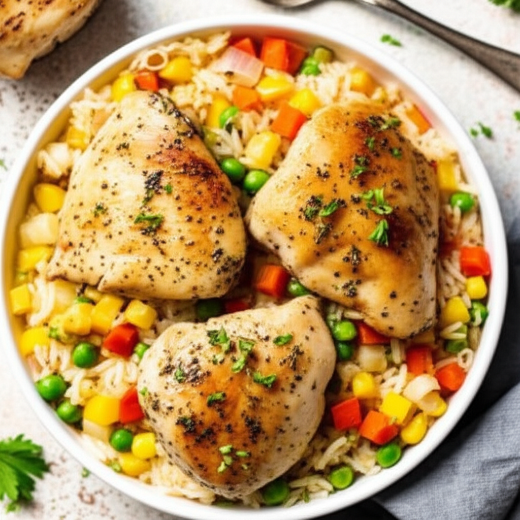 Receita Fácil e Deliciosa: Frango Cremoso com Arroz e Legumes Caseiro