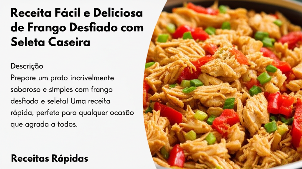 Receita Fácil e Deliciosa de Frango Desfiado com Seleta Caseira