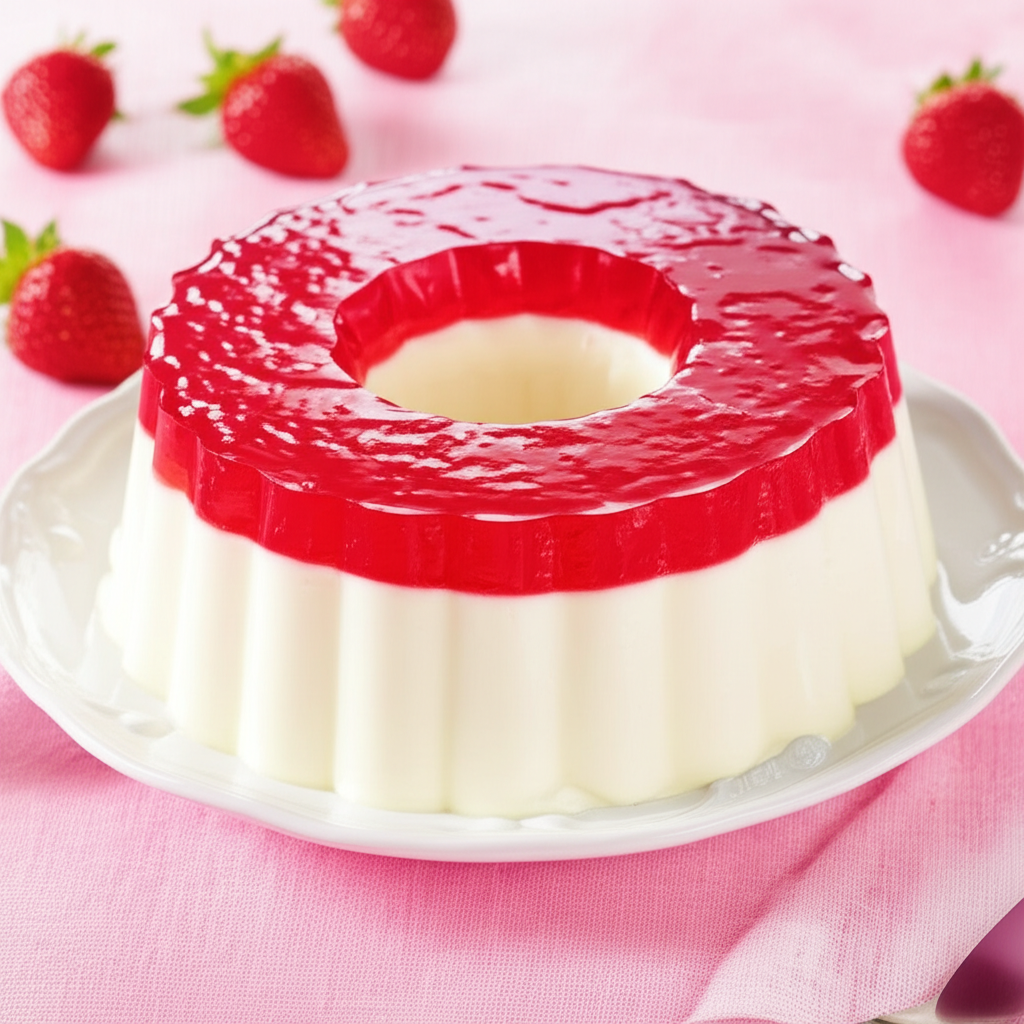 Receita Deliciosa e Fácil de Gelatina Cremosa de Morango Caseira