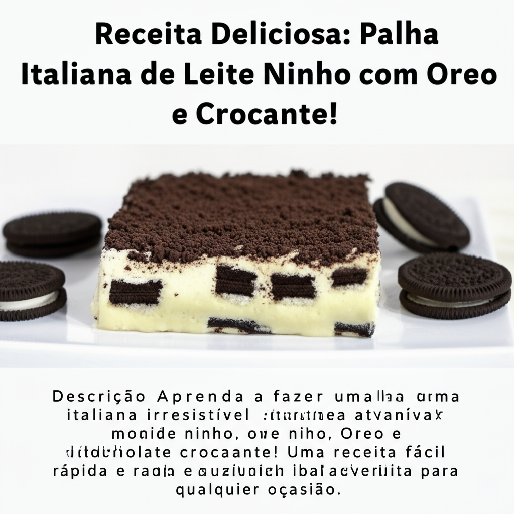 Receita Deliciosa: Palha Italiana de Leite Ninho com Oreo e Crocante!