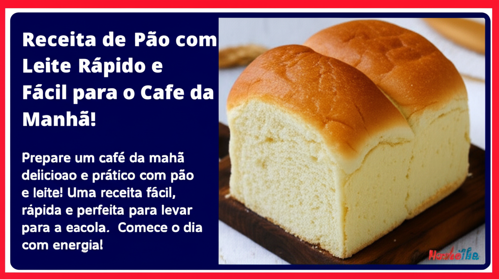 Receita de Pão com Leite Rápido e Fácil para o Café da Manhã!