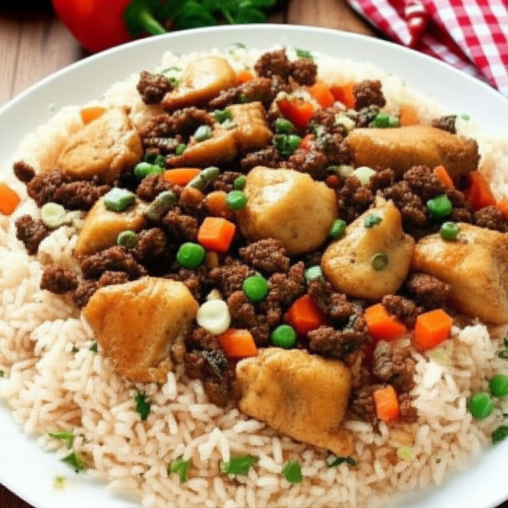 Receita Rápida e Deliciosa: Arroz, Carne Moída e Frango Caseiro!