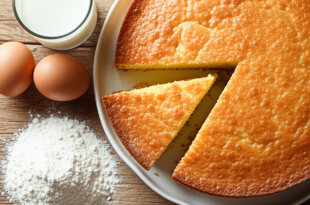 Receita Rápida e Deliciosa de Bolo Caseiro: Ovos, Leite e Farinha