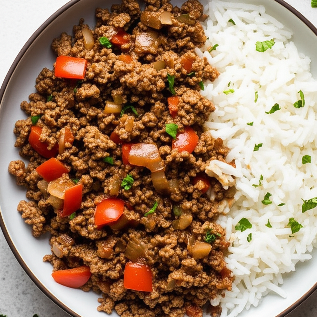 Receita Rápida e Deliciosa de Carne Moída com Arroz Caseiro