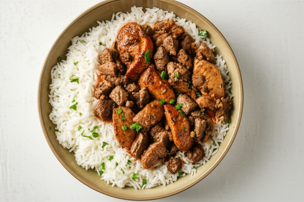 Receita Rápida e Deliciosa: Arroz, Carne e Frango Caseiro!