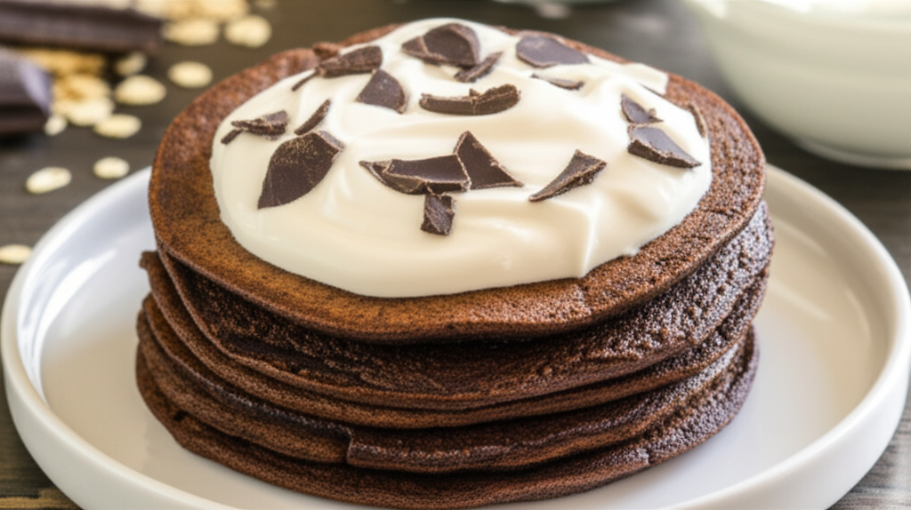 Receita Rápida de Panqueca de Chocolate com Aveia e Iogurte