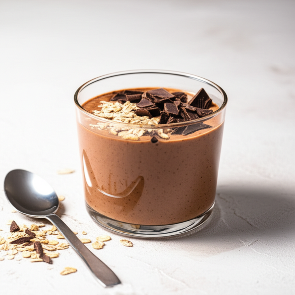Receita Fácil de Smoothie Cremoso de Iogurte com Aveia e Chocolate